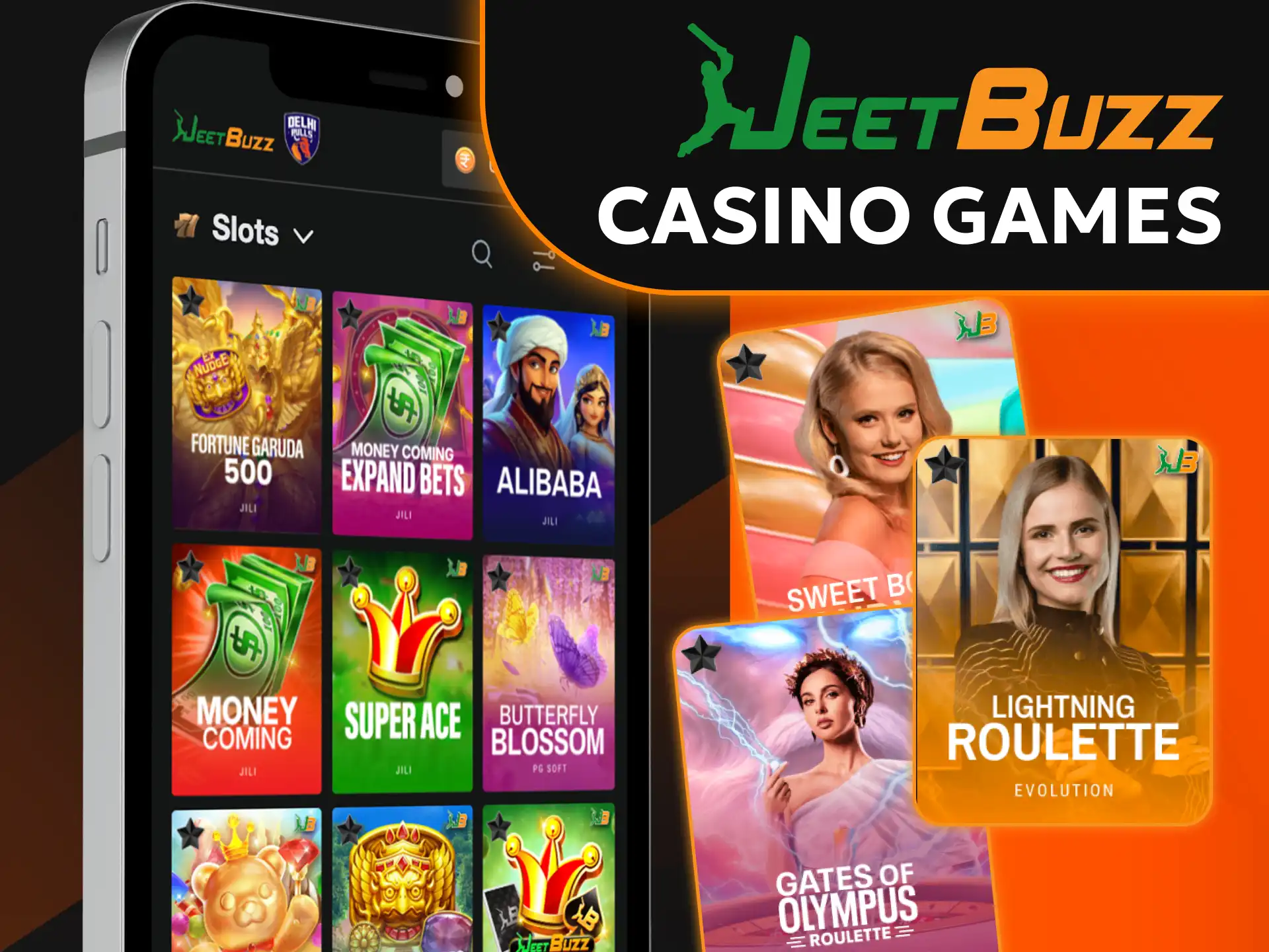 Play hundreds of exciting casino games using the Jeetbuzz app.
