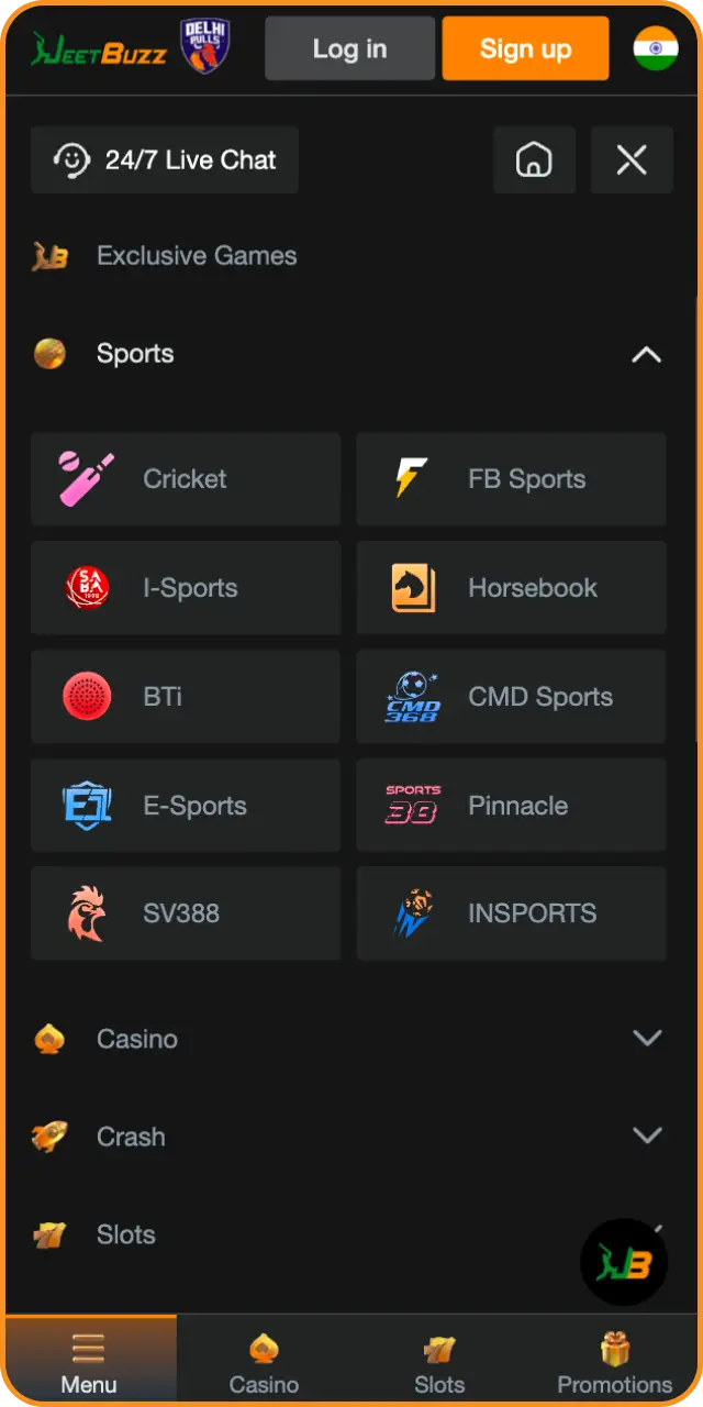 Place your mobile sports bets using the sleek Jeetbuzz app.
