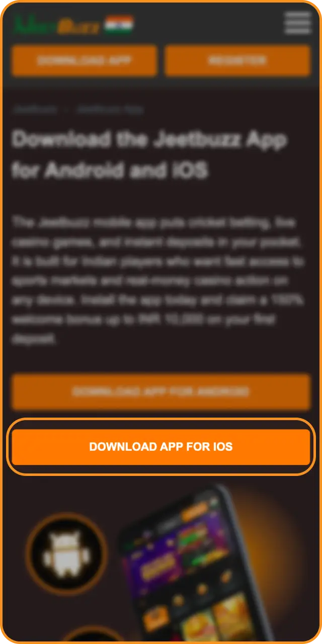 Tap the App Store button to locate the official Jeetbuzz app.