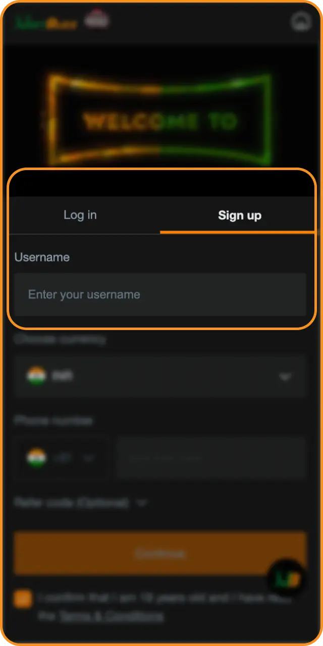 Open the registration form to start your journey on Jeetbuzz app.