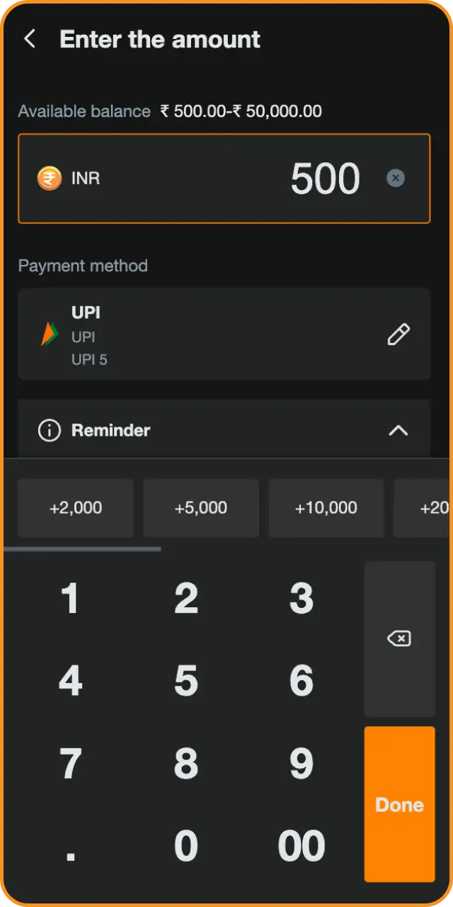 Enter the deposit amount you wish to add to Jeetbuzz deposit.