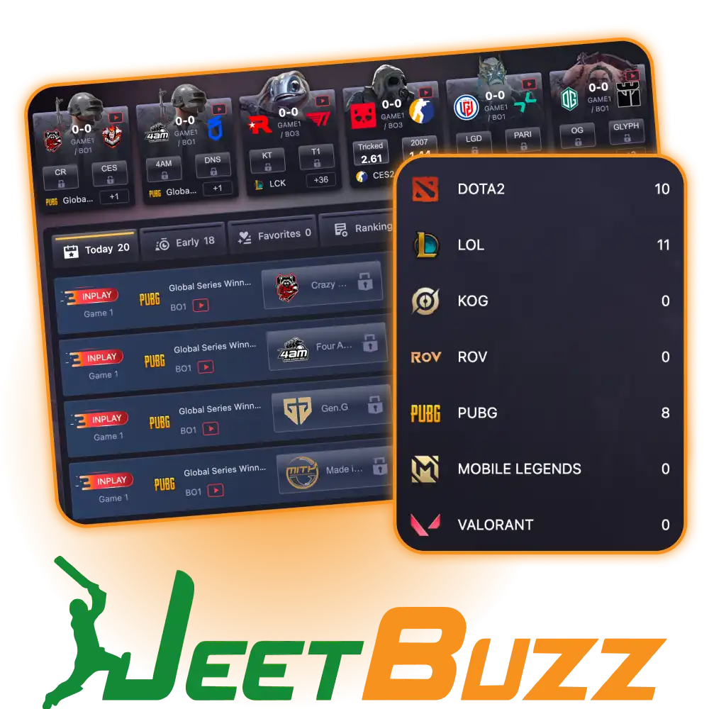 Register now to start profitable esports betting on popular tournaments at Jeetbuzz.