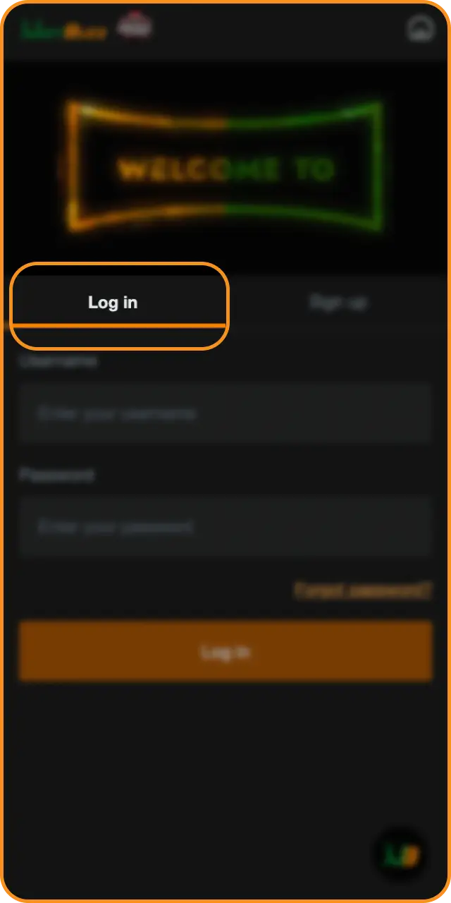 Log in or register a new profile using the modern interface for mobile.