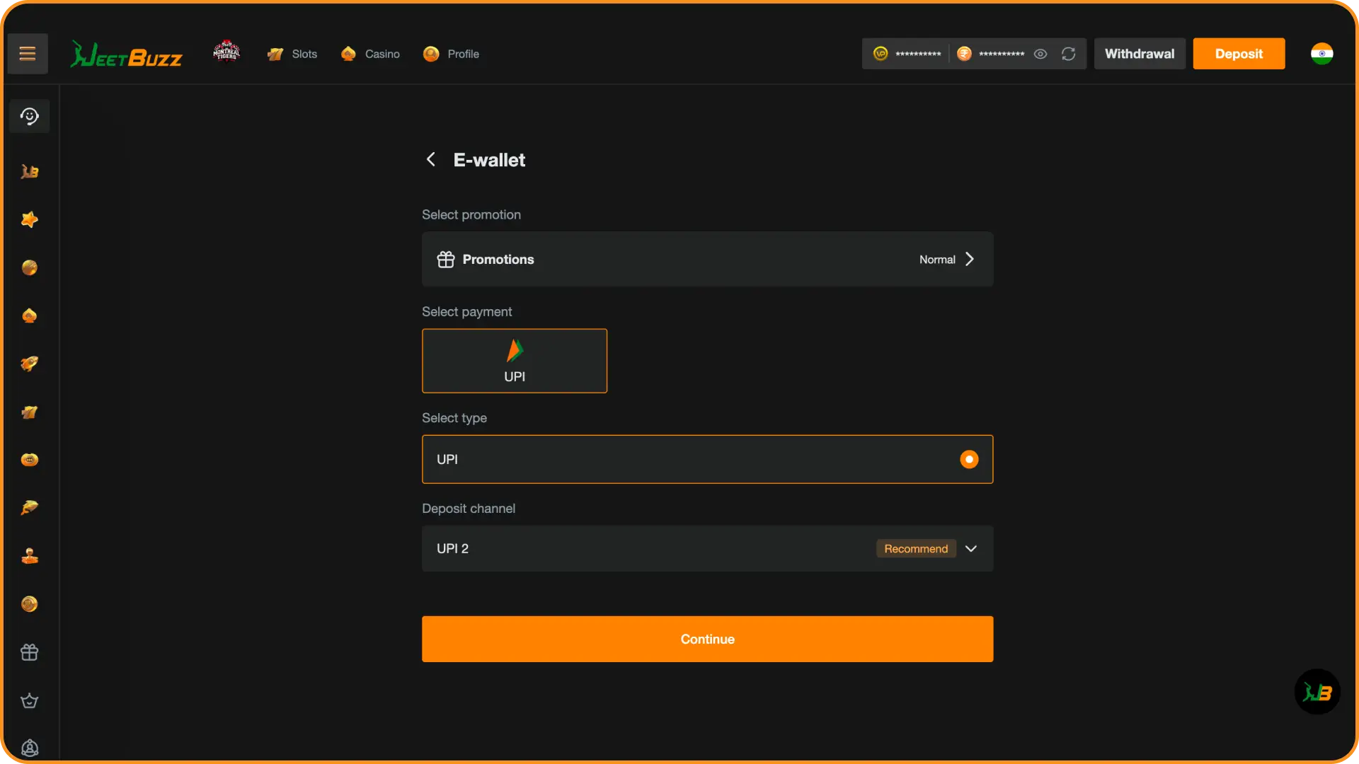 Make your first deposit using reliable Indian payment systems on Jeetbuzz esports.