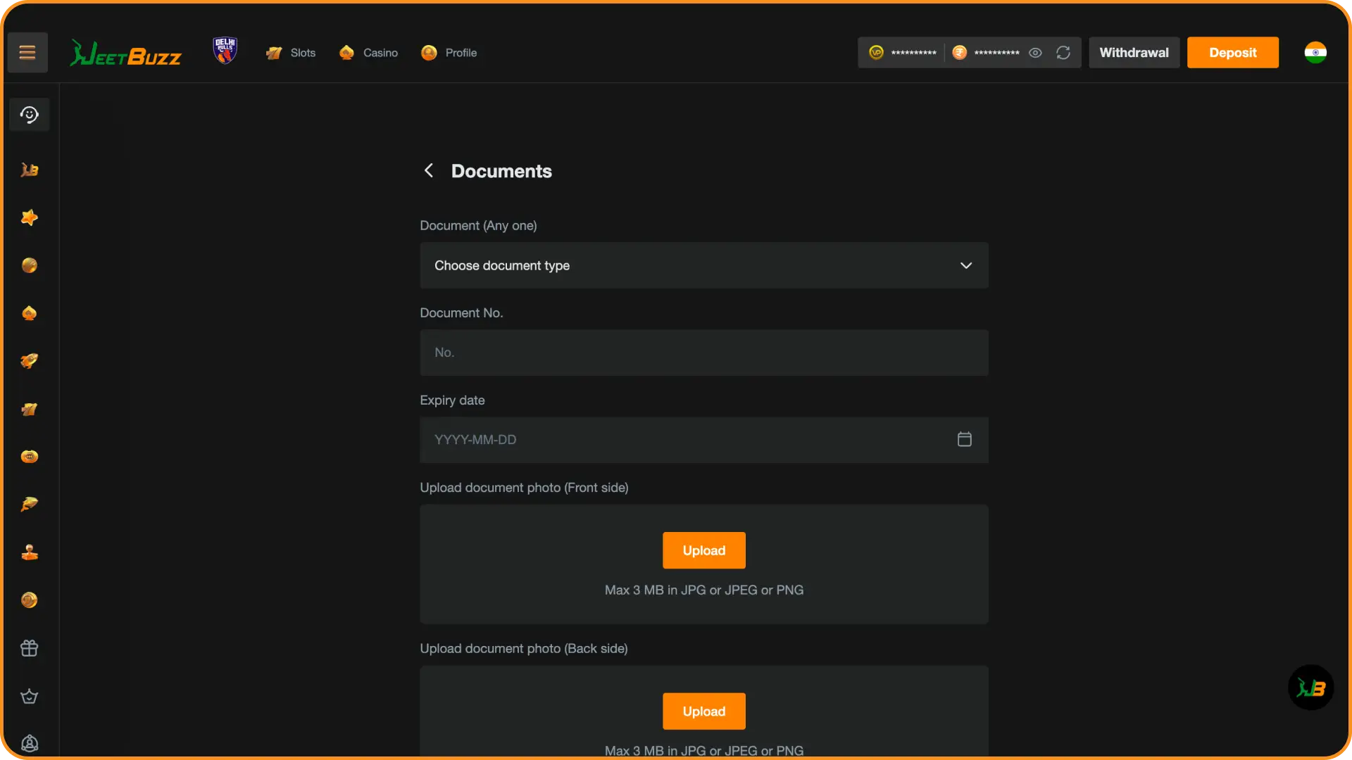 Verify your details to secure your new personal profile on Jeetbuzz esports.