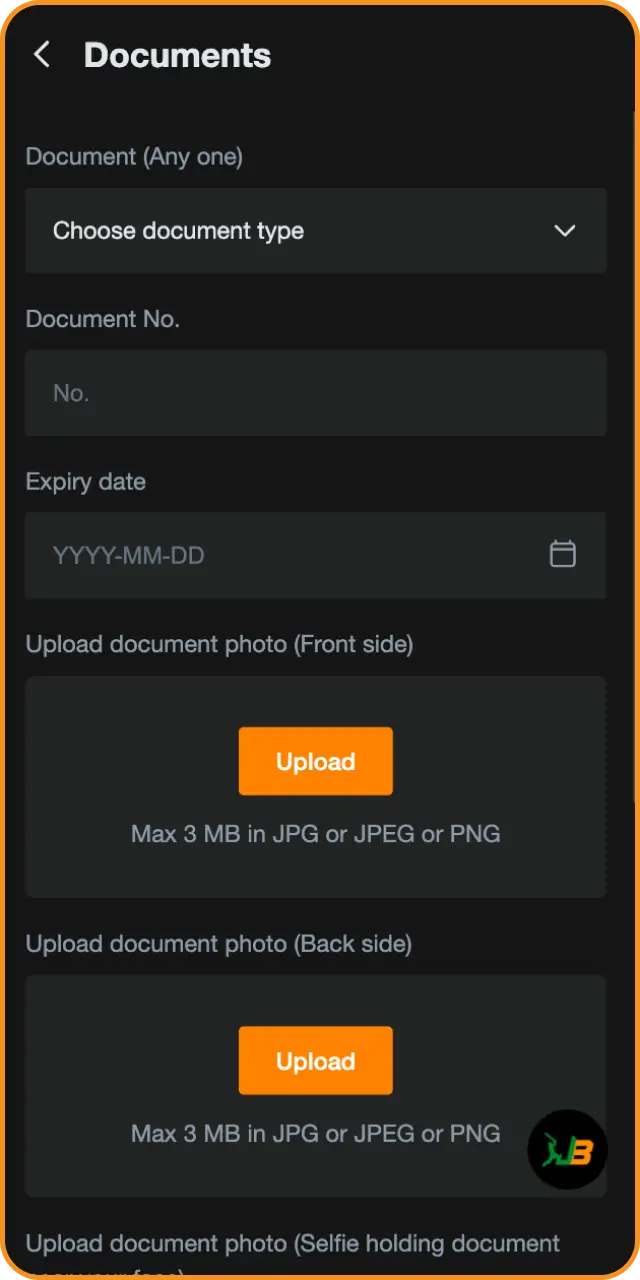 Verify your account to ensure secure financial transactions for live casino.