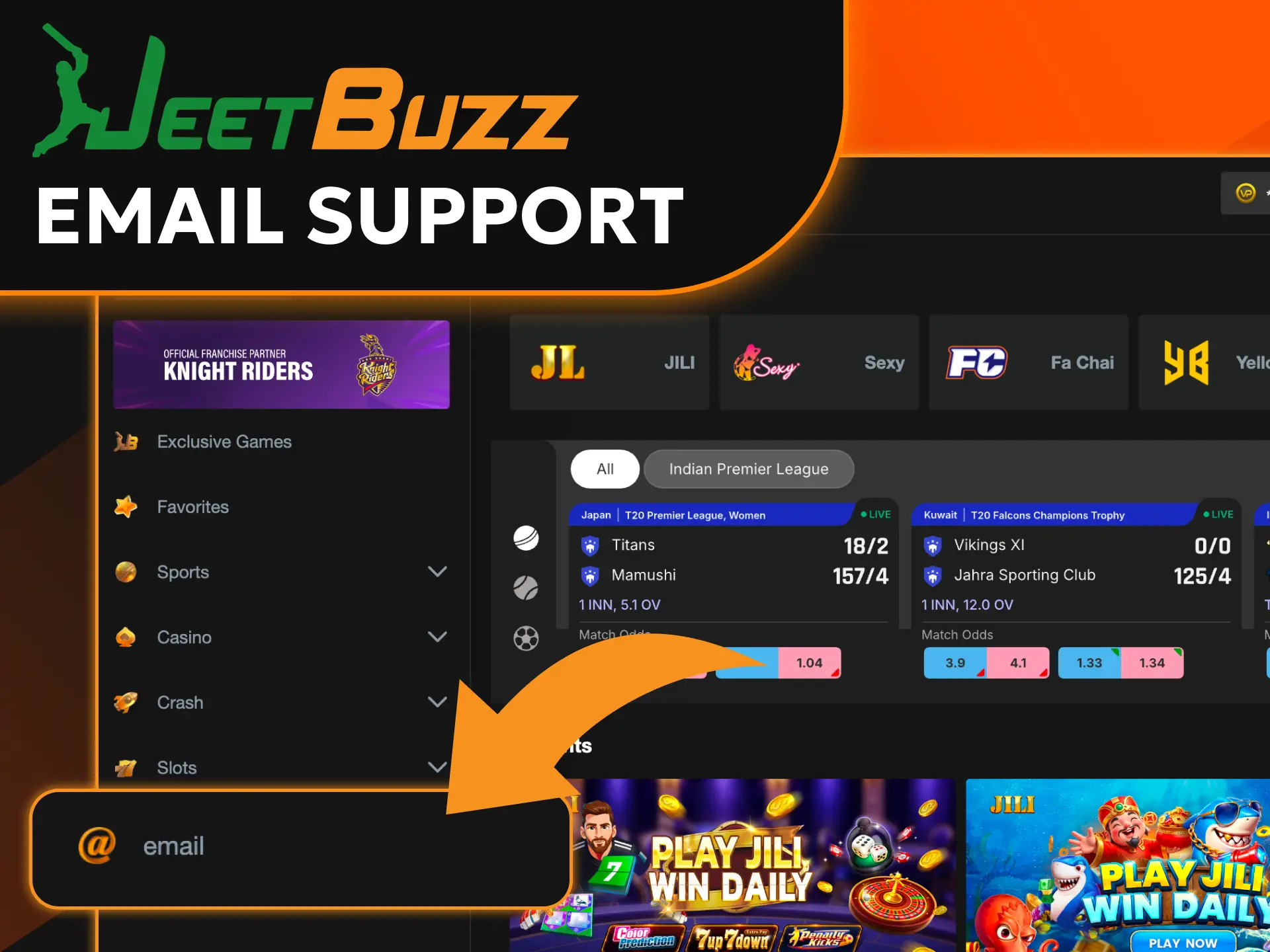 Send an email inquiry to get professional help from Jeetbuzz.