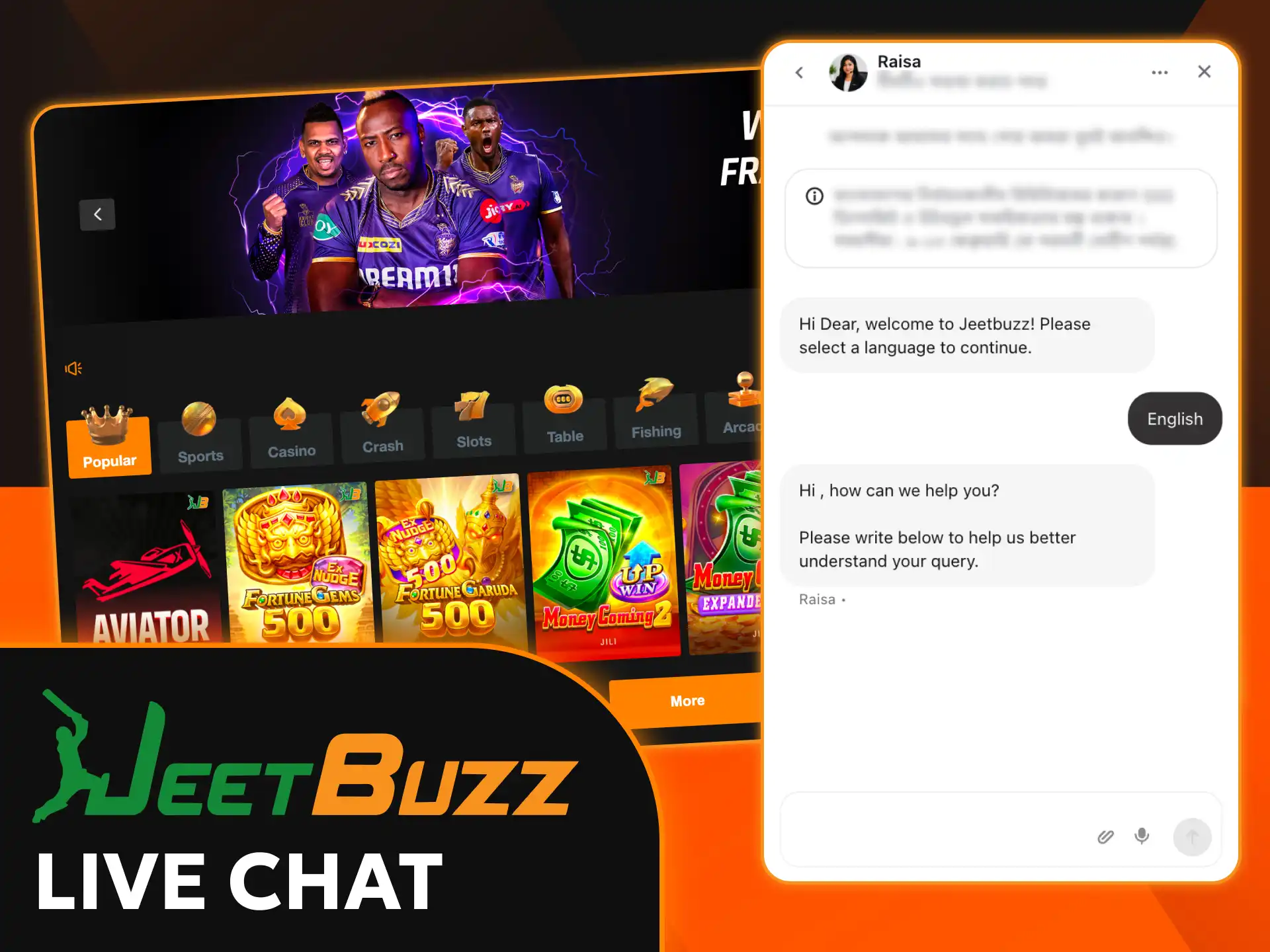 Launch the instant chat to resolve your issues at Jeetbuzz.