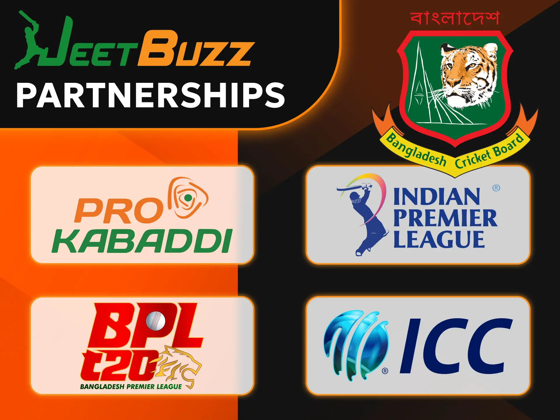 Check official sports sponsorships and global partners associated with Jeetbuzz.