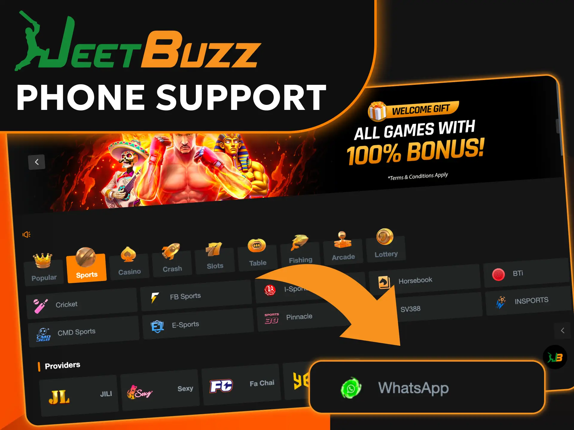 Call the official hotline number to reach Jeetbuzz support agents.