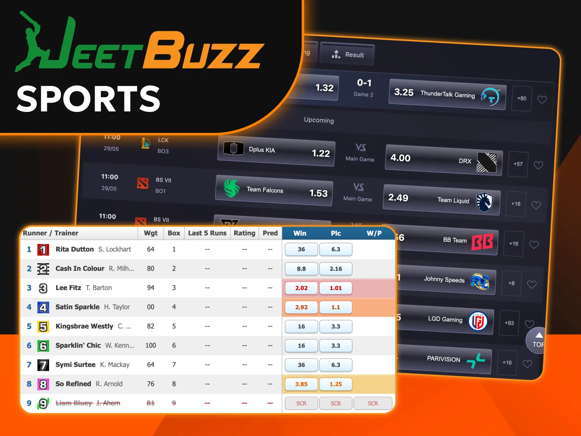 Choose among various popular wager types in the Jeetbuzz sportsbook.