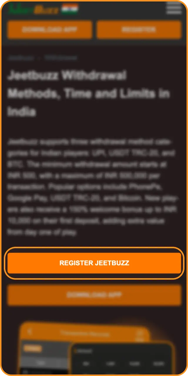 Log in to your Jeetbuzz account using your personal username and password for withdrawal.